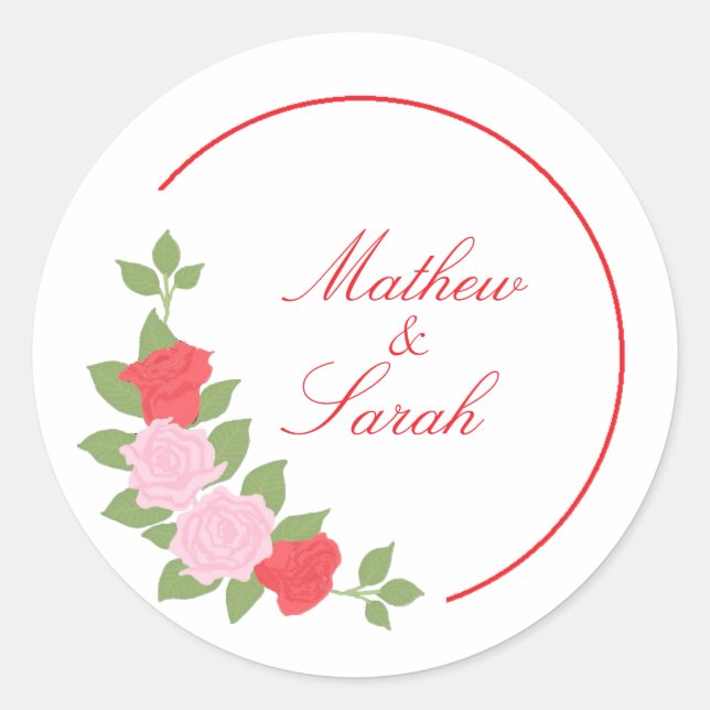 Roses Classic Round Sticker (Front)