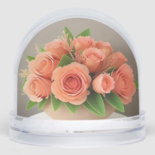 Roses corail élégantes dans une bouteille en verre