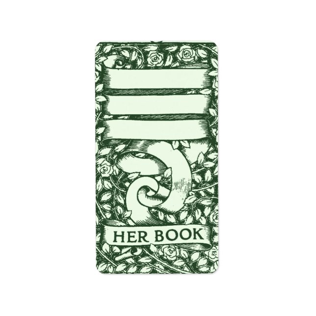 Roses Customizable Bookplate Label (Front)