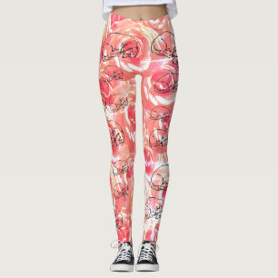 Roses, Dachshund Chien Leggings All-Over-Print
