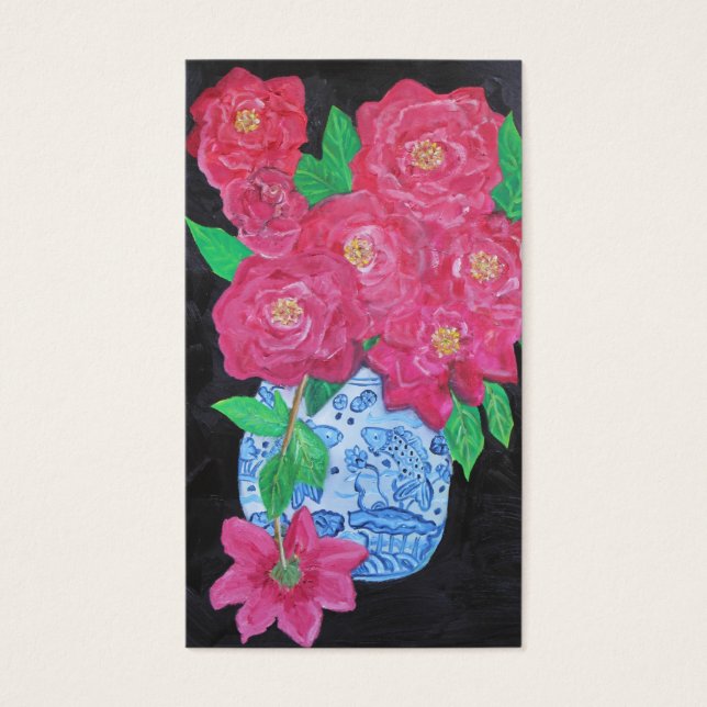 Roses dans un vase chinois (Devant)