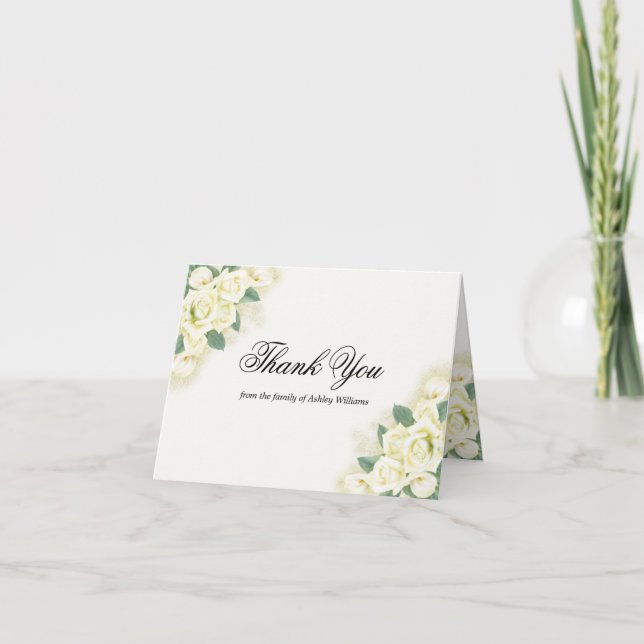 Roses d'aquarelle Floral Bereavement Merci (Devant)