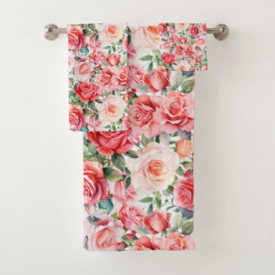 Roses d'aquarelle rose romantique