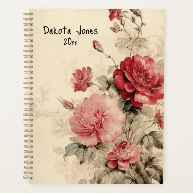 Roses d'aquarelle rouge et rose (Devant)