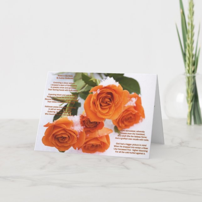 Roses de la carte de Noël de neige (Devant)