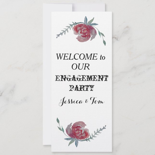 Roses de la carte d'invitation de la partie d'enga (Devant)