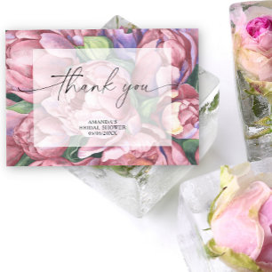 Roses de pivoine aquarelle - merci pour la baby sh