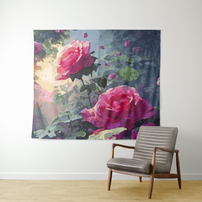 Roses de printemps - Tapisserie (En situation (horizontale))