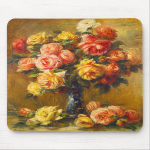 Roses de Renoir dans un tapis de souris de vase