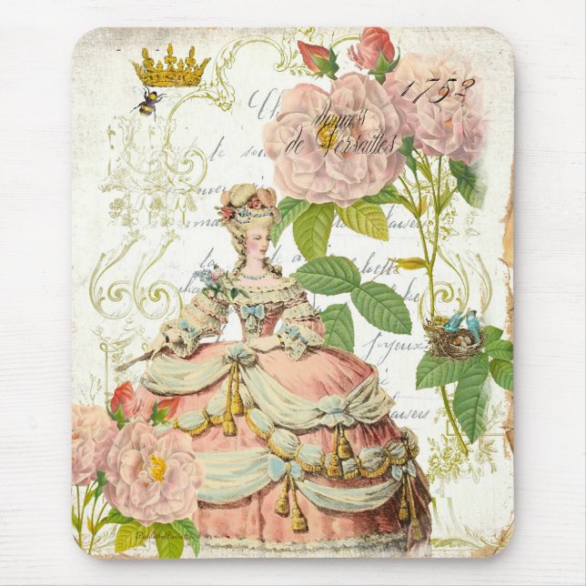 Roses de Versailles Reine Marie Antoinette Mouse Pad (Front)