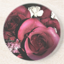 Roses des dessous de verre de nuit