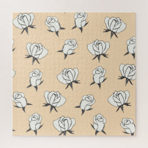 Roses Doodle: Simple Vintage Seamless. Jigsaw Puzzle