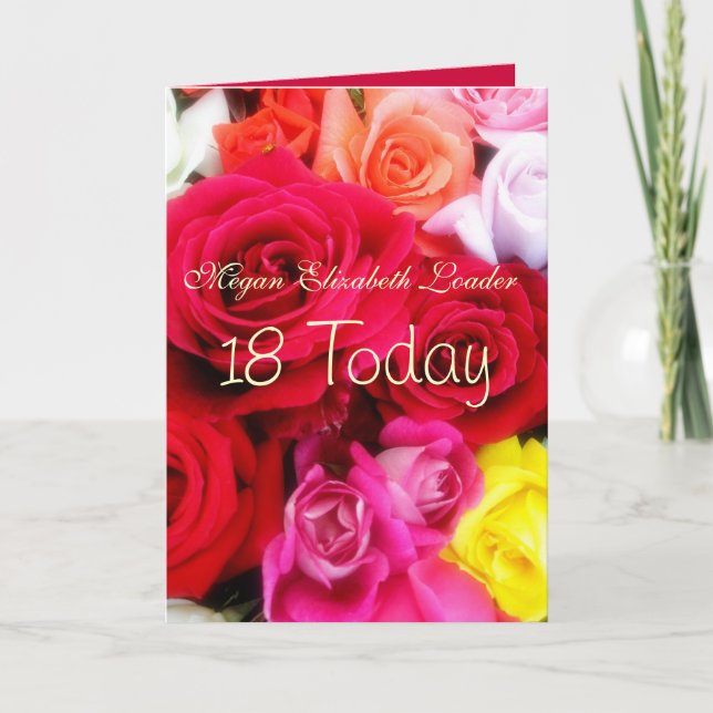 Roses doués 18e anniversaire Carte photo (Devant)