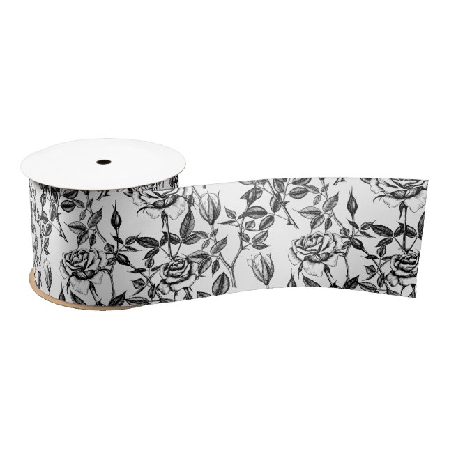 Roses drawing satin ribbon (Spool)