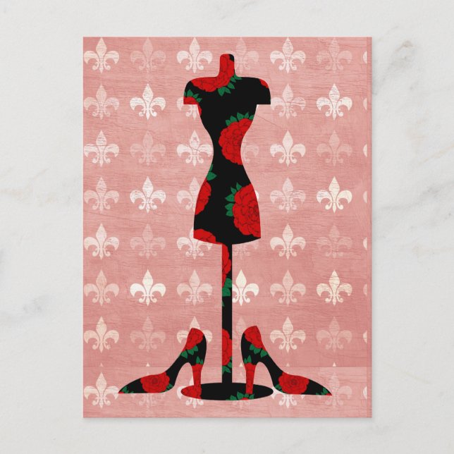 Roses Dress Form and Heels Postcard (Front)