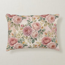 Roses Dusty Rose Charming Artistic Sage Green Gold