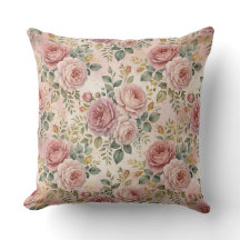 Roses Dusty Rose Charming Artistic Sage Green Gold