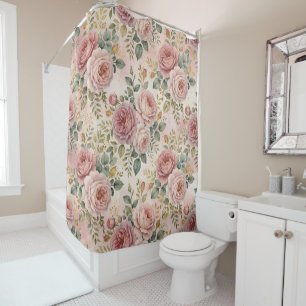 Roses Dusty Rose Elegant Charm Sage Green Gold