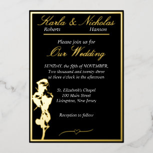 Roses, Elegant Black Wedding, Gold