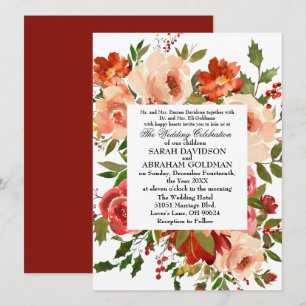Roses Elegant Formal Floral Wedding Invitations