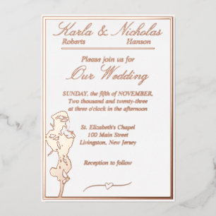 Roses, Elegant White Wedding, Rose Gold Full