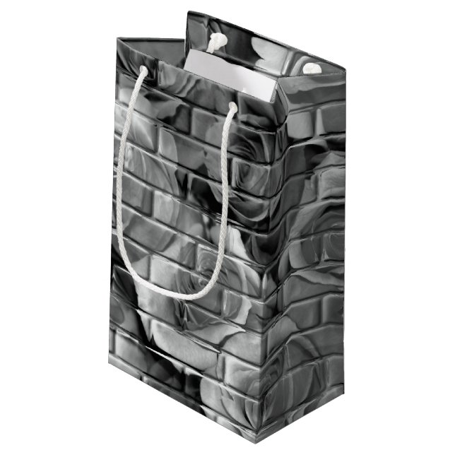 Roses en briques 15 noir blanc-petit sac cadeau (Dos Angle)