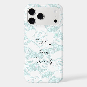 Roses en dentelle blanche menthe florale