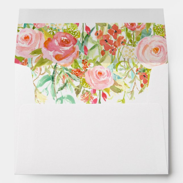 Roses Envelope Liner with Return Address (Back (Bottom))