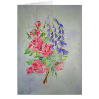 Roses et digitale de carte