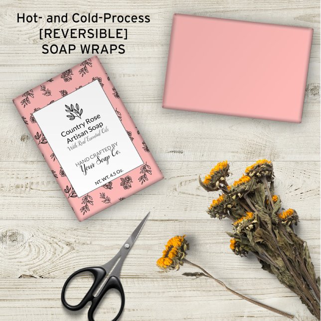🌹 Roses et Feuilles 🌿 tirés à la main (🌹🌿 Hand-Drawn Roses & Leaves Blush Soap Wraps
)