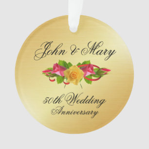 Roses et Gold 50e anniversaire Mariage personnalis