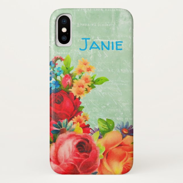 Roses et ne m'oublions pas Bouquet iPhone / coque  (Dos)
