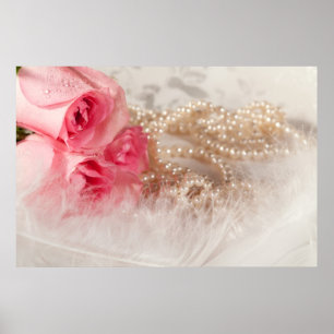 Roses et perles avec poster plumes