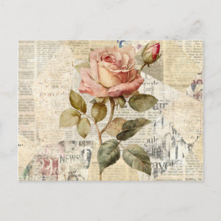 Roses et souvenirs Invitation par carte postale