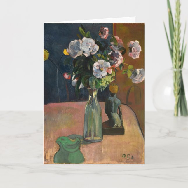 Roses et Statuette | Paul Gauguin Card (Front)