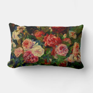 Roses, famous Renoir painting, Lumbar Pillow