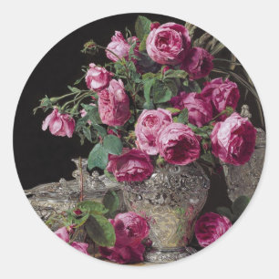 Roses - Ferdinand Georg Walmuller Classic Round Sticker