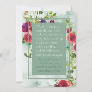 Roses Floral Border Inspirational Scripture Card