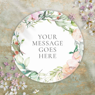 Roses Floral Garland Elegant Modern Classic Round Sticker