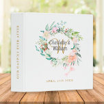 Roses Floral Gold Monogram Wedding Album Binder<br><div class="desc">Pretty monogram wedding album binder,  featuring an elegant script name and initial that is framed by a delicate watercolor floral rose garland. Designed by Thisisnotme©</div>