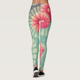 Roses floral green modern Leggings lifewomenstyle