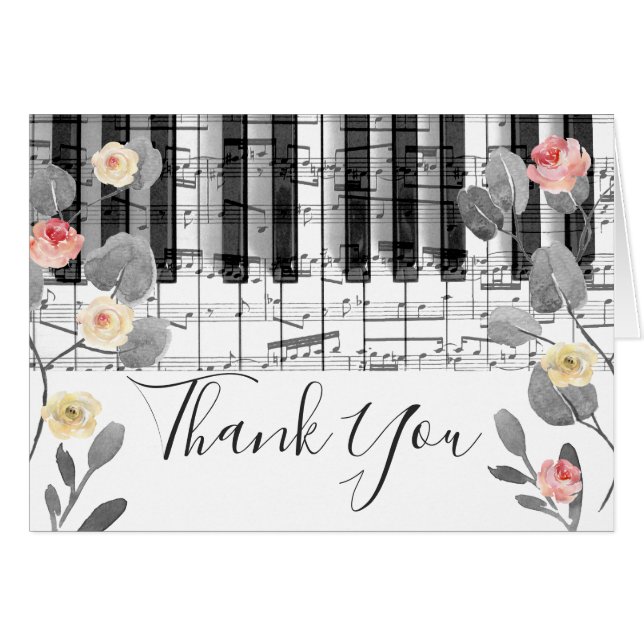 roses floral music piano thank you (Front Horizontal)