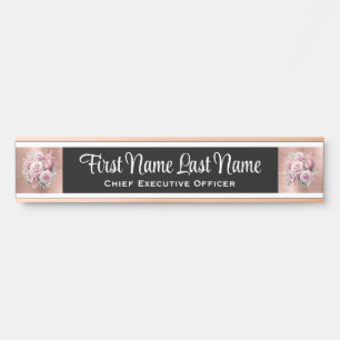 Roses Floral Office Door Signs Name Plate