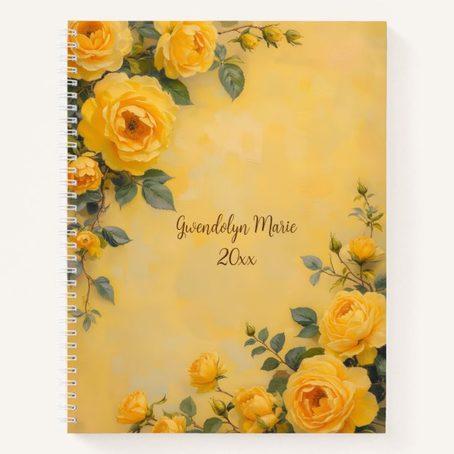 Roses Floral Spiral-bound Journal Botanical Spring (Front)