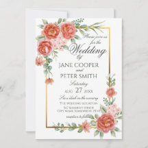 Roses floral Wedding Invitation