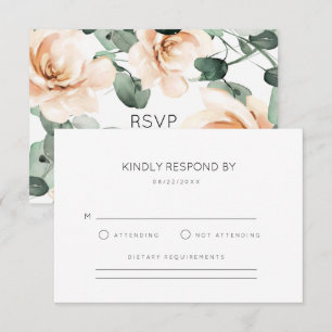 Roses Floral Wedding RSVP Card