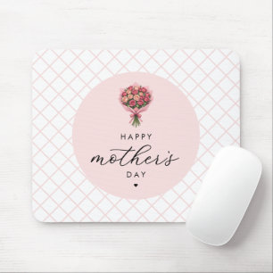 Roses Flower Bouquet Happy Mother's Day Elegant Mouse Pad