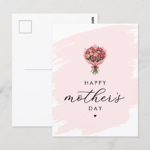 Roses Flower Bouquet Happy Mother's Day Elegant Postcard