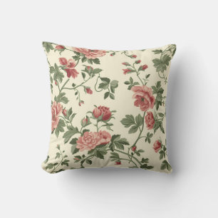 Roses Flower Pattern Throw Pillow