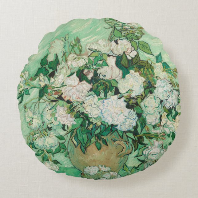 Roses - Flowers Bouquet Round Pillow (Front)